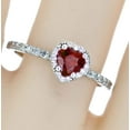 thumbnail image 2 of 14K White Gold Heart Ring Ruby and Diamond Engagement Ring 0.85ctw Heart Shaped Ruby, 2 of 3