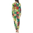 thumbnail image 4 of Renewold Merry Christmas Pajama Set for Women with 2XL Pullover Top and PJ Pants Santa Hat Gingerbread Man Family Sleepwear 2 PCS Comfy Nightwear Clothing,Buffalo Grid, 4 of 5
