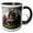 Black/White, variant on 3drose, Steam Punk House Scene, 11oz Two-tone Red Mug