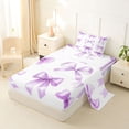 thumbnail image 2 of Manfei Lavender Watercolor Bow Twin Sheet Sets For Girls,Coquette Ribbon Bowknot Bedding For Kids,3pcs, 2 of 6