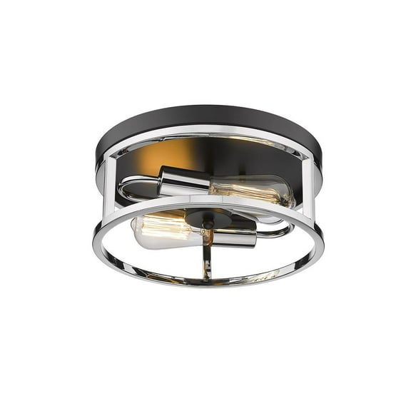 Bethel International Flush Mount Black & Chrome Iron
