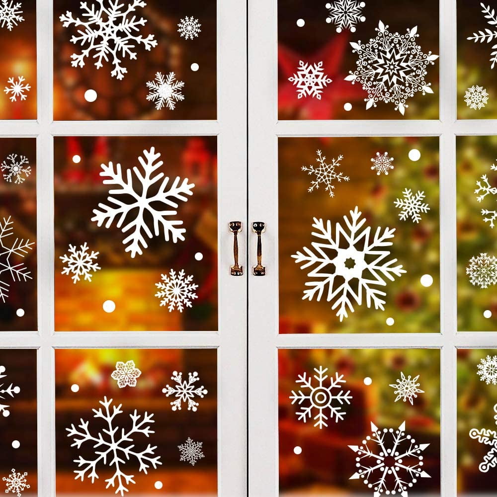 Snowflakes Glitter Accents Winter Christmas PC Stickers 5-1/2" x 8-1/4 Sheet 