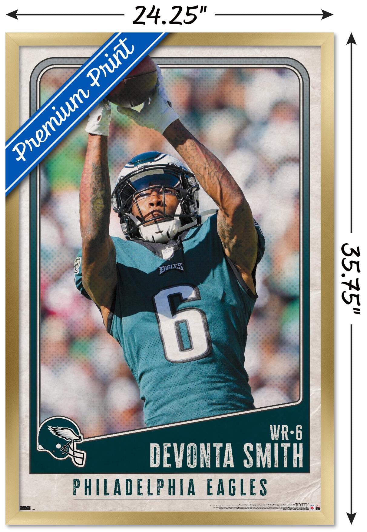 NFL Philadelphia Eagles - DeVonta Smith 22 Wall Poster, 22.375" x 34" Framed