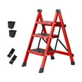 thumbnail image 2 of jinwen Kitchen Ladder Step Ladder Indoor Outdoor Sturdy Carbon Steel Stepladder Home Portable Multifunctional Kitchen Folding Ladder red, 2 of 9