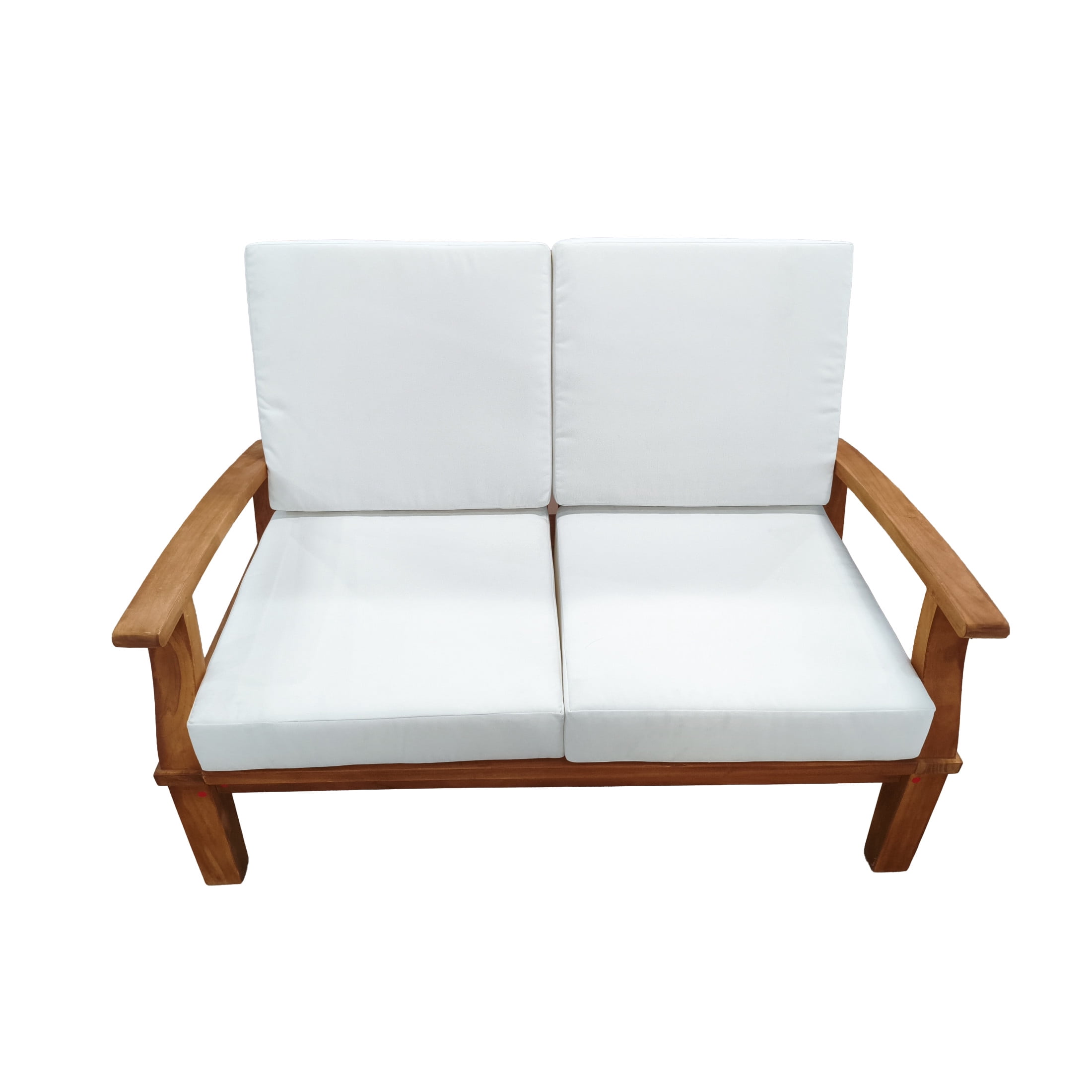 DecMode Brown Traditional Teak Wood Outdoor Seating Set with Cushions, Set of 5 77" 54"W