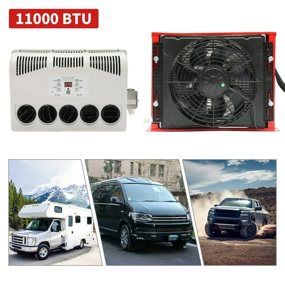 12V Truck Cab AC RV Air Conditioner, 11000 BTU Split Vehicle Air Conditioner for Semi Trucks Bus Caravan