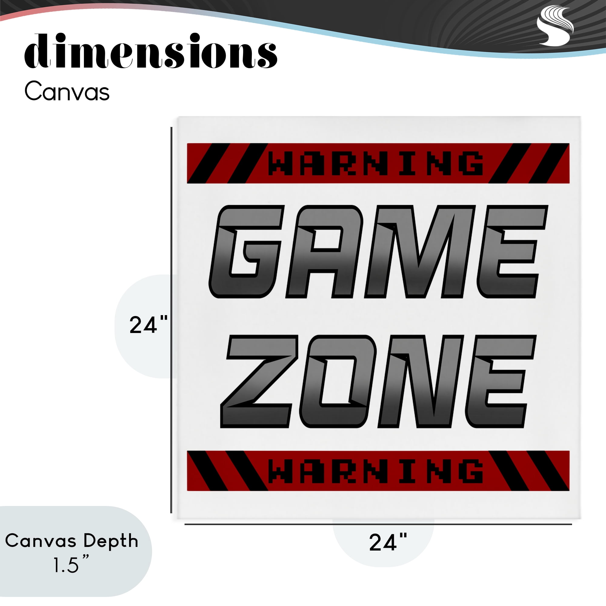 Stupell Industries Game Zone Warning Canvas Wall Art, design by Marcus Prime