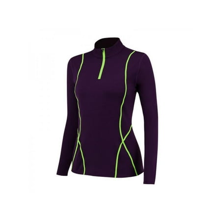 LEMETOW Womens Plus Running Fitness Track Jacket Yoga Sportswear Running Slim Top Half Zipper T-shirt