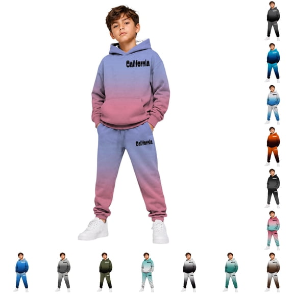 RMGVDSD Boys Clothes 2 Piece Clothing Sets Letter Graphic Hoodie Long Sleeve Sweatshirts And Sweatpants Fall Winter Outfits Sweatsuit Sets 7-8 Years