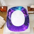 thumbnail image 5 of Homewish Romantic Couple Wolf Bed Sheets for Teen, Mystic Purple Galaxy Moon King Sheets, Cartoon Animal Sheet Set, Ultra Soft Bedroom Decor, 4 Pieces, 5 of 7