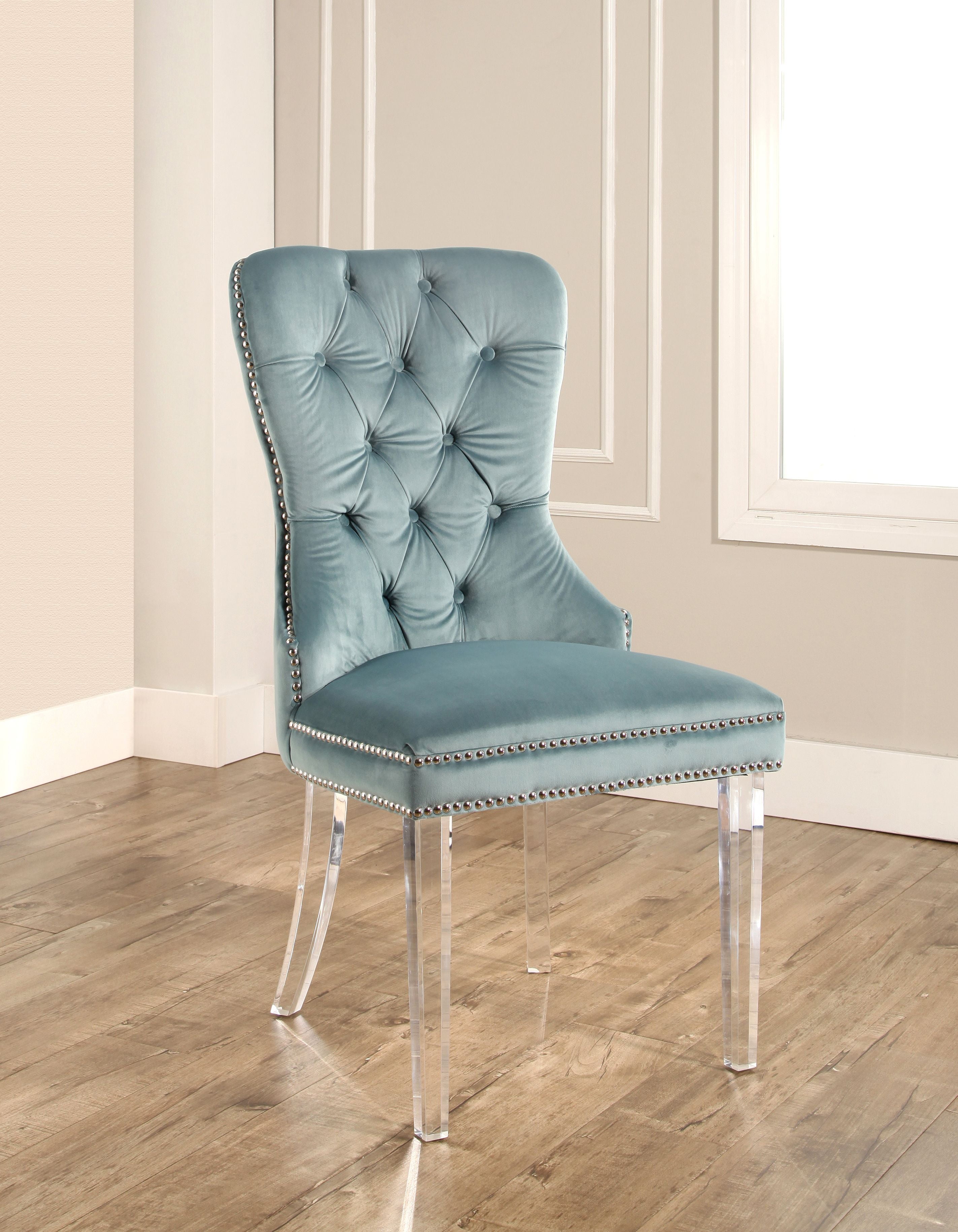 Devon & Claire Jayce Velvet Dining Chair With Acrylic Legs ...