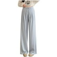 thumbnail image 2 of MKOSPLRT Women's Maternity Wide Leg Pants Summer Lightweight Palazzo Pants Solid Stretchy High Waisted Pregnancy Work Pants Plus Size, 2 of 5
