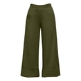 thumbnail image 5 of Liuinsasek Women's High Waist Straight Wide-Leg Pants Fashionable Versatile Casual Solid Color Elastic-Waist with Pockets Spring Summer Outfits, 5 of 7