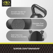 Athletic Works 30lb Kettlebell, Casting Iron, Durable Hammertone Finish, Black