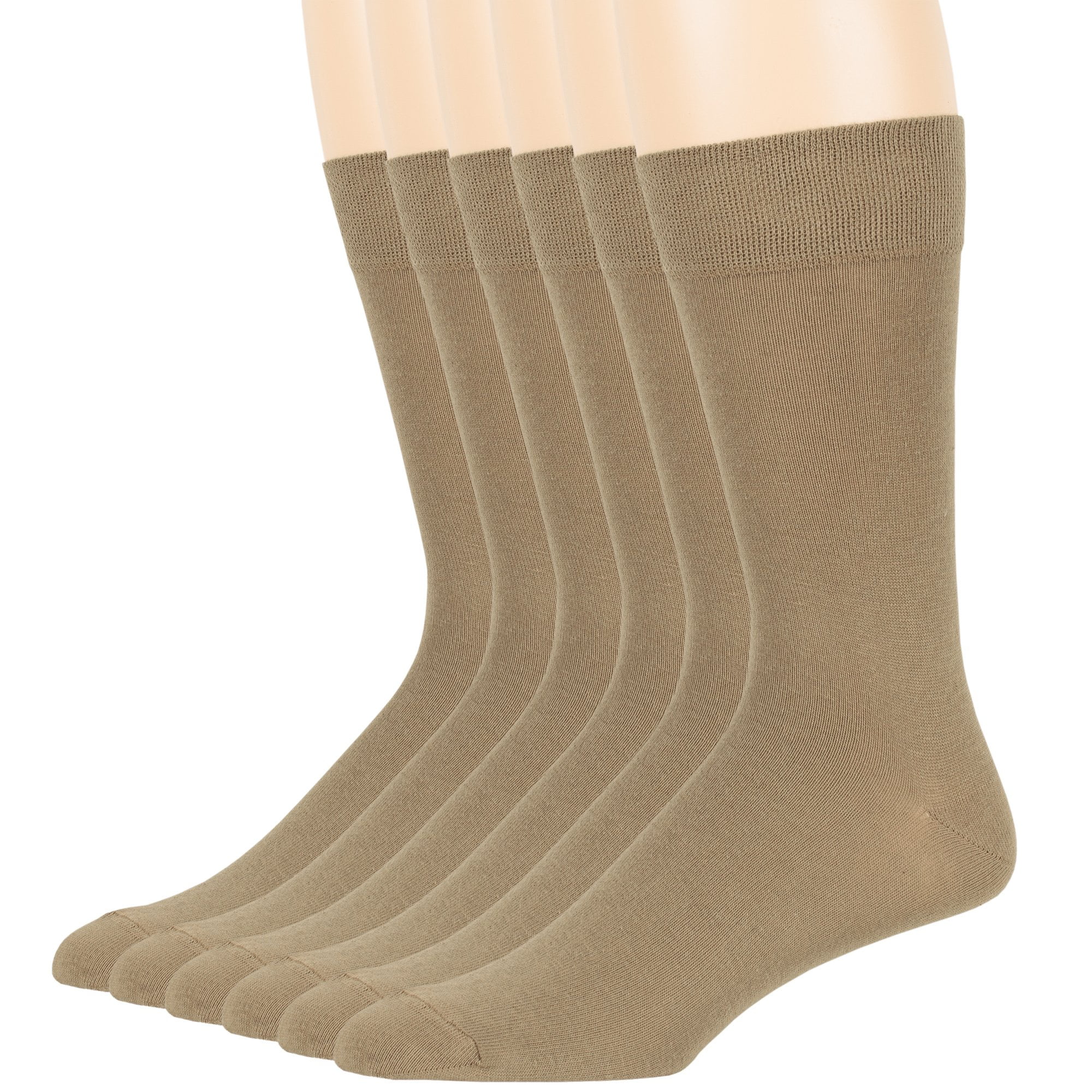 7BIGSTARS KINGDOM Mens Cotton Dress Business Suit Crew Socks, Khaki