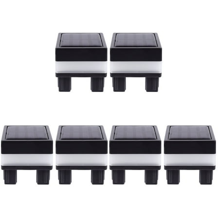 HOMEMAXS 6 pcs  Solar Post Light Outdoor Column Lights Square Shaped Yard Fence Post Lamp