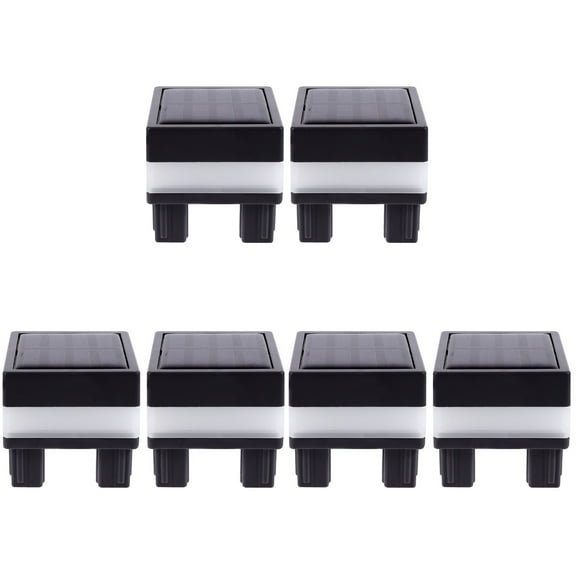 HOMEMAXS 6 pcs  Solar Post Light Outdoor Column Lights Square Shaped Yard Fence Post Lamp