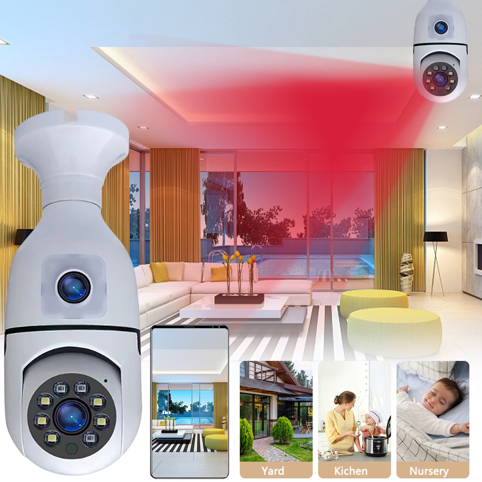 Caméra De Surveillance WiFi Miniature - 1080p - Vision Nocturne - Détection De Mouvement - Pour Maison/Bureau