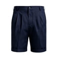 thumbnail image 4 of hlysgo Men's Relaxed Straight Pleated shorts Business Work Golf Dress Shorts Casual Summer Stretch Flat Front Shorts with Pockets Navy,XL, 4 of 6