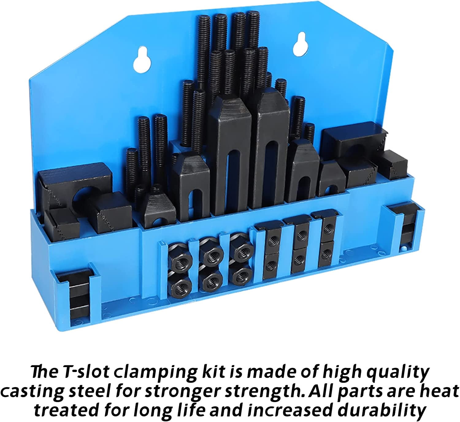 waltyotur 58pc T-slot Clamping Kit Sets of Fixtures, Pro-Series 1/2 T-Slot Step Hold Down Clamp Clamping Kit 3/8-16 Stud Clamping Kit Mill Machinist Set