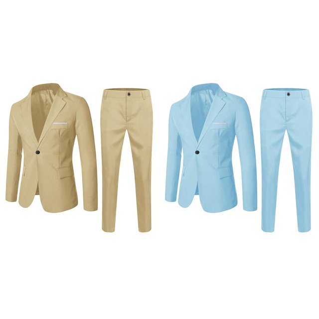 (2-Pack) Rinsvye Boys Formal Suit For Wedding Groomsmen Slim Fit Two Piece Suit Business Casual Vest Pants For Graduation Interview Event Wear