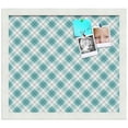 thumbnail image 2 of PinPix 16x14 Custom Cork Bulletin Board Argyle Turquoise Poster Board Has a Fabric Style Canvas Finish, Framed in Argyle Turquoise, by ArtToFrames (PinPix-648), 2 of 6
