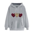 thumbnail image 2 of SOOMLON Valentines Day Hoodies for Women Couple Valentines Gift Plus Size Tunic Long Sleeve Round Neck Sweatshirts Tops Funny Love Heart Print Pullovers Shirts Fashion Valentines Clothes 2025 Gray, 2 of 5
