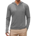 thumbnail image 5 of Stamzod Mens Upf 50+ Sun Protection Hoodie Lightweight Long Sleeve Full Zip Jacket with Thumb Hole Outdoor Fishing Hiking Gray-1 XL, 5 of 9