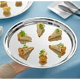 thumbnail image 2 of Soro Essentials - Juego de 2 bandejas redondas de acero inoxidable de 14" para servir - Bandeja apilable para servir aperitivos, charcutería, aperitivos y postres para usar en bares y restaurantes, 2 of 5