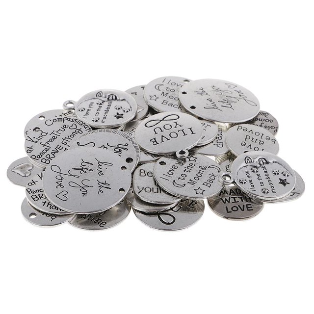 1 Paquete Mezclado Fomentar Palabras Etiquetas Granos Charm Colgante Elaboración De Joyas Artesanía Conjunto Para Bodas Bautismo Confirmación Cumpleañ Zulema Encantos de joyería