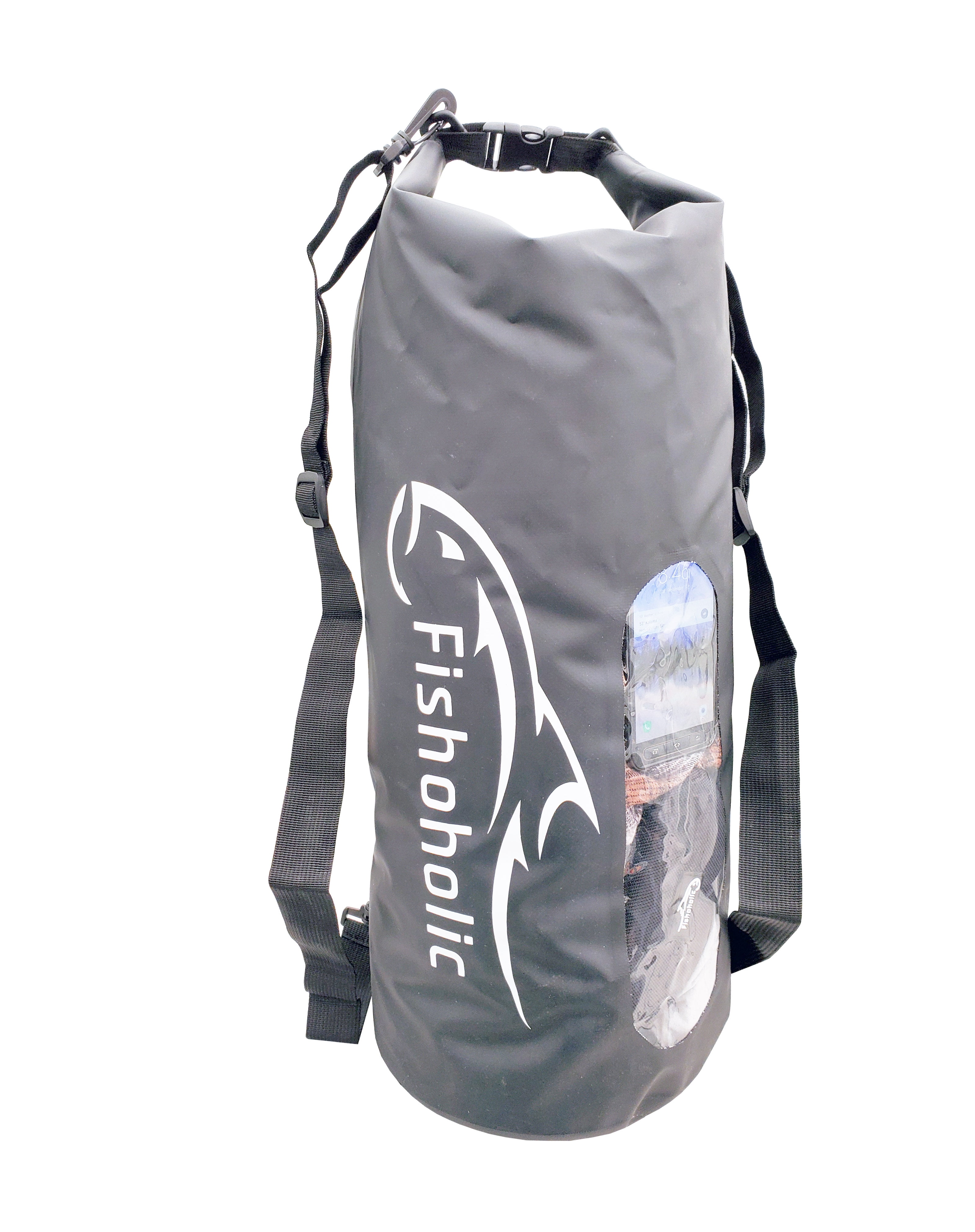 Fishoholic Dry Bag - Waterproof Gear Bags - Fail-Safe Snap - Made Tough & Durable for Kayaking Boating Fishing Hiking Camping Paddle Board & Tailgaiting (Gry, 15L)