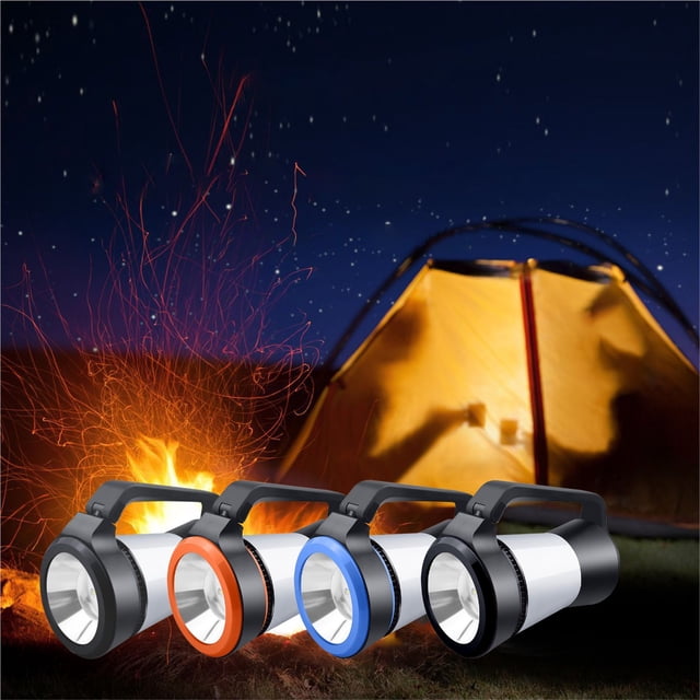 Lámpara de camping y linterna LED 3-en-1 - Farol portátil recargable con 5 modos, 250 lúmenes, batería de 1200mAh para exteriores, tiendas de campaña, hogar y emergencias