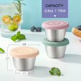 thumbnail image 2 of Reusable Stainless Steel, Salad Dressing Container with Portable Size Condiment Containers, Leakproof Silicone Lids for Lunch Bento Box, Picnics, and Travel (8 Count), 2 of 7