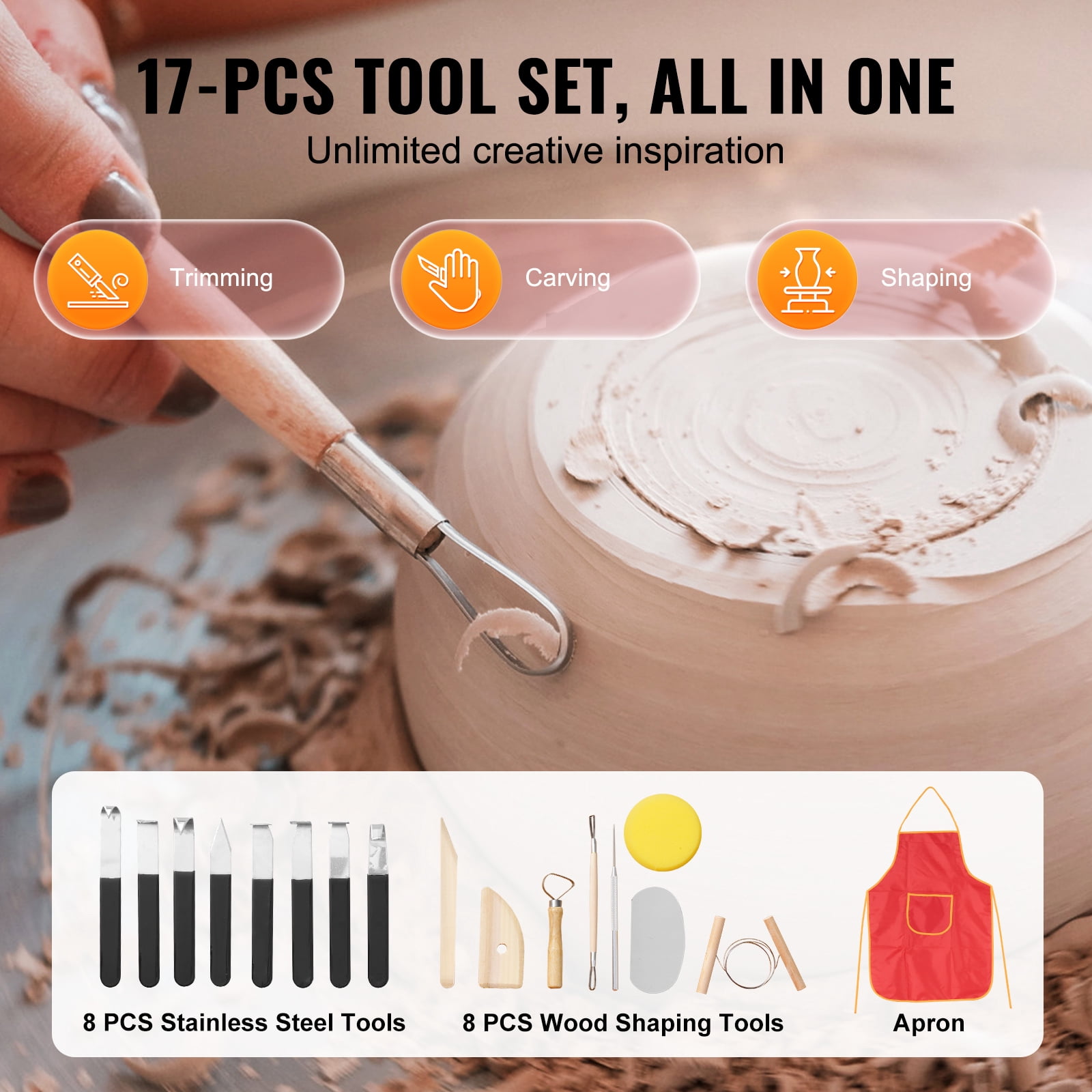 KFFKFF Pottery Wheel, 11" Crafting Wheel, 350W Electric Motor, Includes Foot Pedal & LCD Touch Screen, Direct Drive Design, Comes with Sculpting Tools, Ideal for DIY Art Projects, Pink