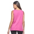 thumbnail image 4 of Expert Brand USA-Made Women's MoCA Cotton Blend Front Tie Tank Top, Berry, 2XL, 4 of 6