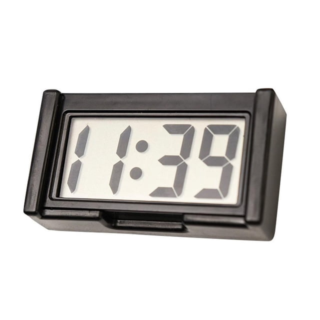 Ruifaya Pequeño reloj digital LCD con fecha y hora y calendario para tablero de instrumentos de automóvil, mesa de escritorio, profesional