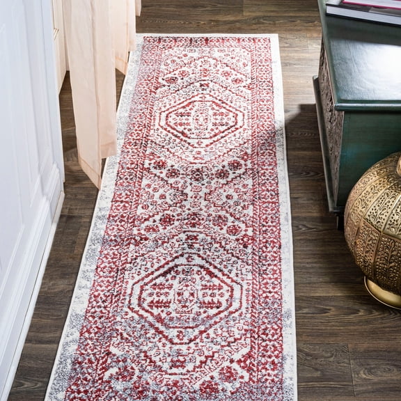 JONATHAN Y MODERN PERSIAN 2 x 8 Runner Rug, Boho Cottage Medallion - Red/Ivory, MDP501A-28