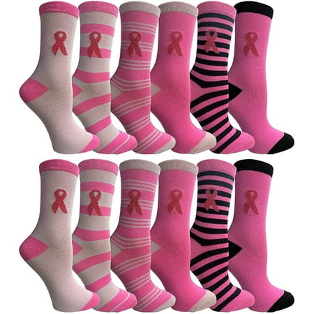 

Pink Ribbon Breast Cancer Awareness Ankle/Crew Socks for Women Low Cut Ankle Socks 9-11 (Assorted Crew C 9-11)
