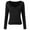 Black, variant on Womens Long Sleeve Twist Front V Neck T Shirts Slim Fit Trendy Shirt Tee (Red, L)