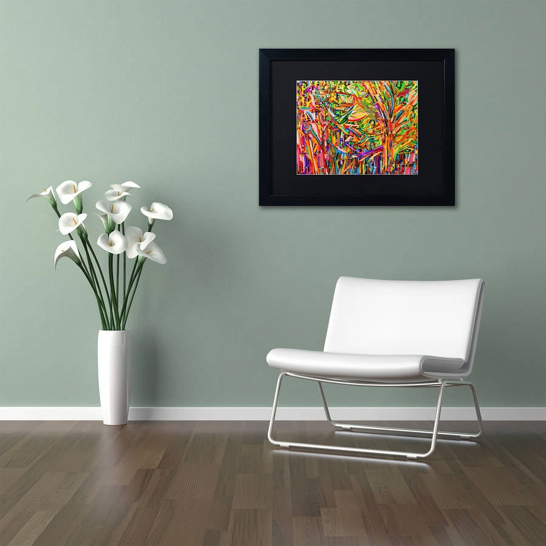 Trademark Fine Art "Evergreens" Canvas Art by Josh Byer, Black Matte, Black Frame