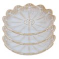 thumbnail image 2 of 3pcs Ceramic Seasoning Sauce Dishes Sunflower Shaped Food Dipping Plates Vintage Tableware (Vintage White), 2 of 3
