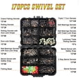 thumbnail image 3 of 170pcs Fishing Swivels Kit Tackle Box Ball Bearing Swivel Rolling Swivel Crossline 3 Way Swivel Duo Lock Snap Assortment Fishing Accessories, 3 of 7