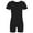 Black, variant on Kids Girls One Piece Adaptive Clothes Anti-strip Romper Short Sleeves Solid Color Short Leg Jumpsuit Leotard Ballet Dance Gymnastic Active Bodysuit Unitard