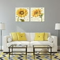 thumbnail image 2 of Sunflower Pictures Wall Decor Abstract Sunflower Wall Art for Living Room Bathroom Yellow Flowers Painting Prints Artwork Large Size Canvas Framed Art Ready to Hang(12''''W x 12''''H x 2Pcs), 2 of 6