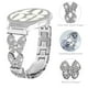 thumbnail image 2 of For Garmin Forerunner 265 Band Butterfly Rhinestones Decor Silver Alloy Metal Watch Strap, 2 of 4