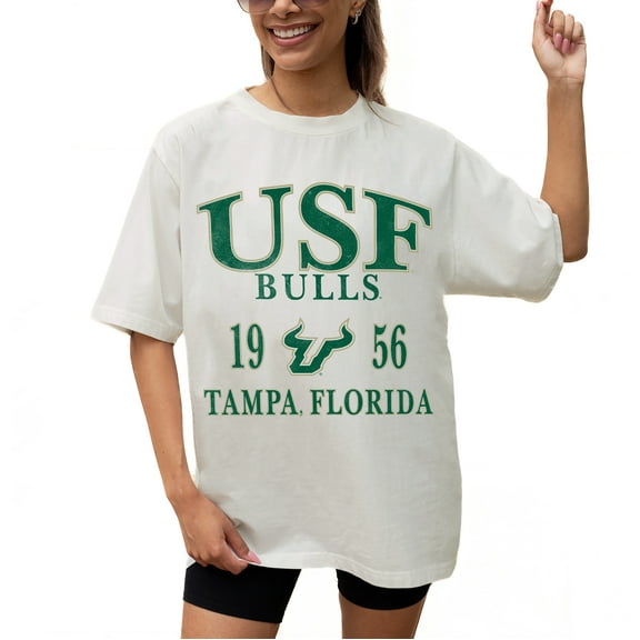 Women's Gameday Couture Cream South Florida Bulls Unity Oversized T-Shirt