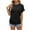 Black, variant on qolati Women's Summer T Shirts Casual Short Sleeve Loose Tee Tops 2024 Fashion Crew Neck Solid Basic Ruched Hem Going Out Blouse