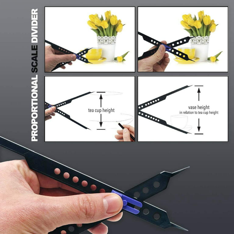 trobing Trobing 2 Pack Proportional Divider Drawing Tool, Accurate 10  inches Proportional Scale Divider for Artists, Drawing Supplies