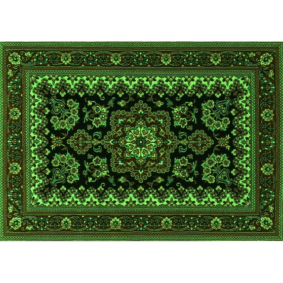 Ahgly Company Indoor Rectangle Persian Green Traditional Area Rugs, 5' x 8'