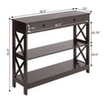 thumbnail image 7 of Pemberly Row Transitional Console Table with Drawer in Espresso Wood Finish, 7 of 7